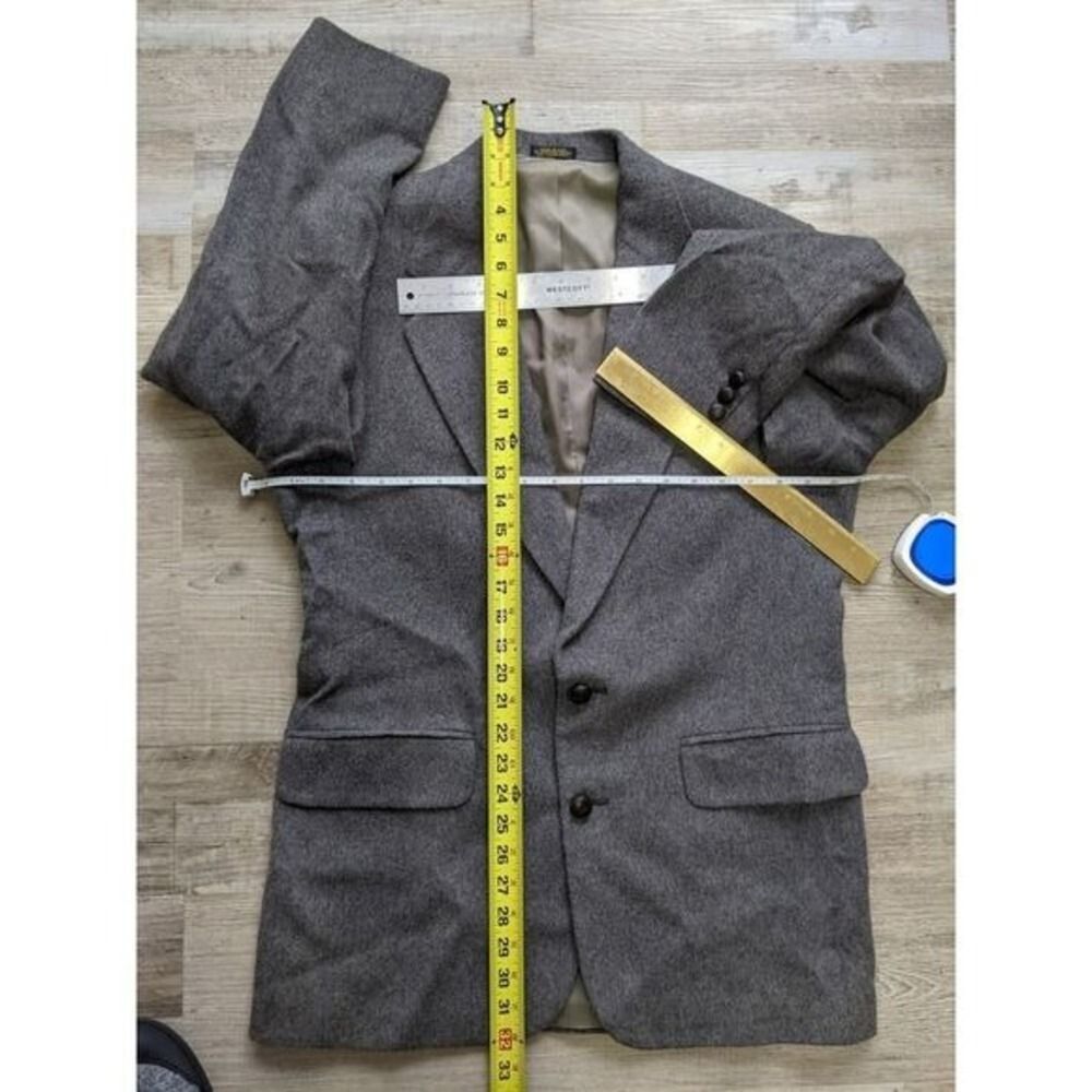vintage Camel Hair Rogers Scott Blazer coat M/42 Gray Sport Coat USA Made LN - Picture 8 of 12
